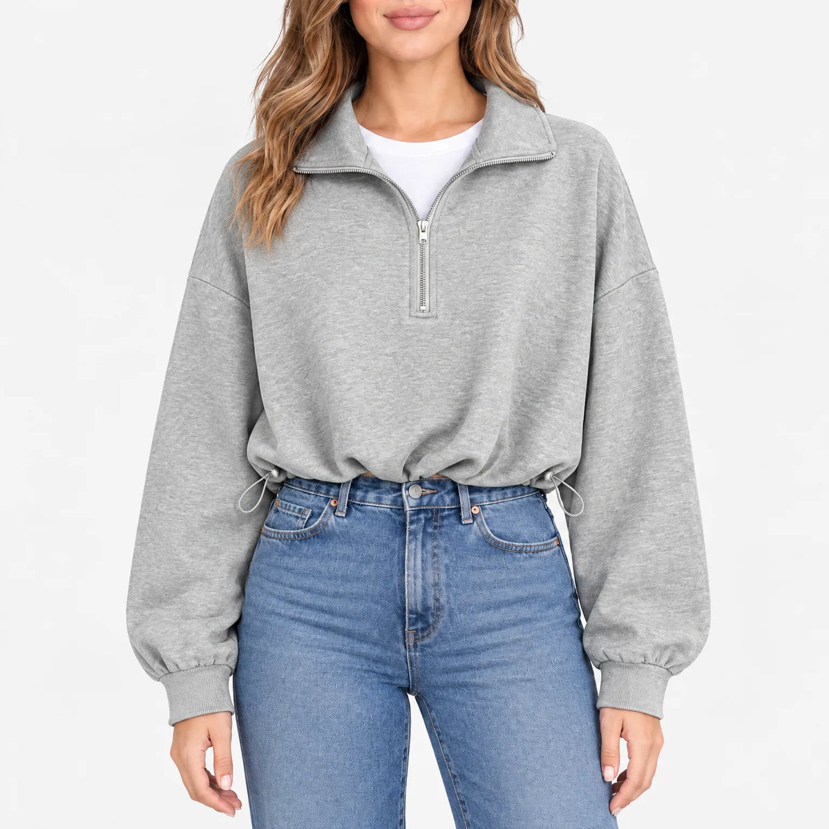 Aelith - Oversized Half Zip Sweatshirt
