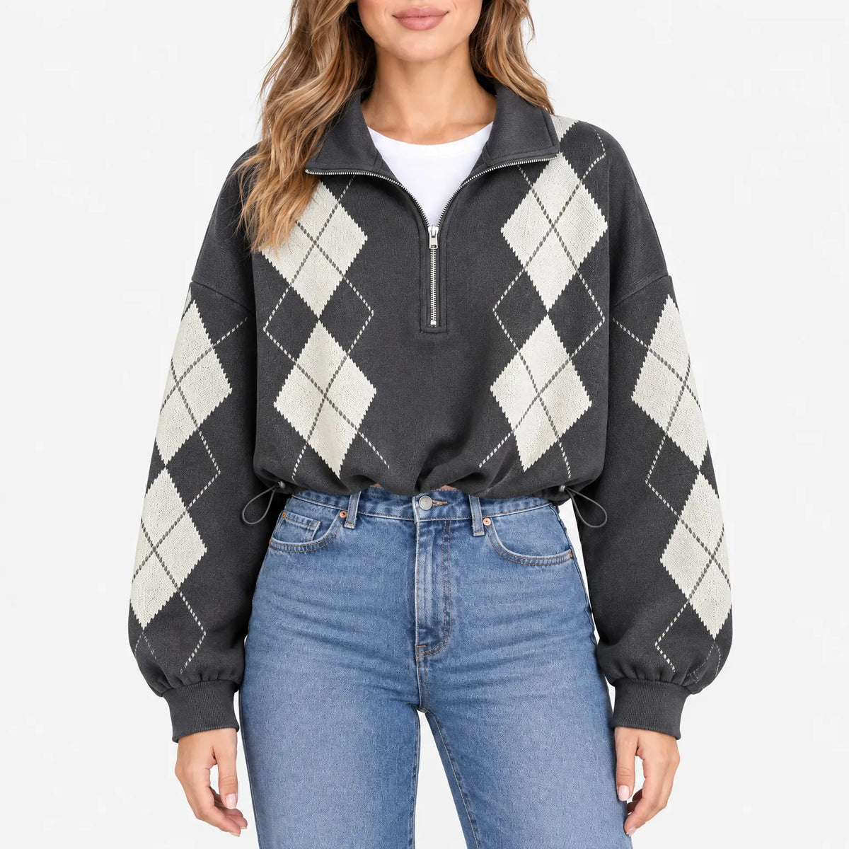 Aelith - Oversized Half Zip Sweatshirt