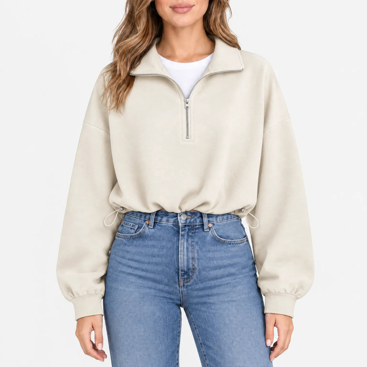 Aelith - Oversized Half Zip Sweatshirt
