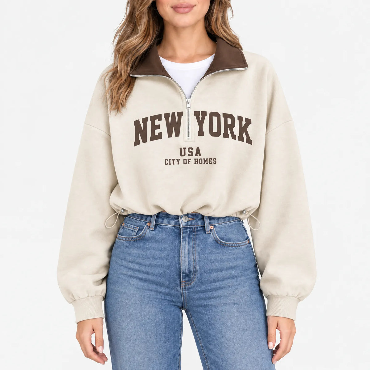 Aelith - Oversized Half Zip Sweatshirt