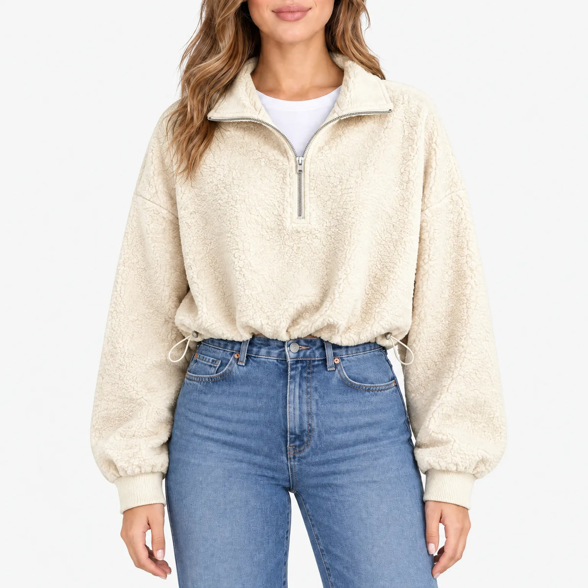 Aelith - Oversized Half Zip Sweatshirt