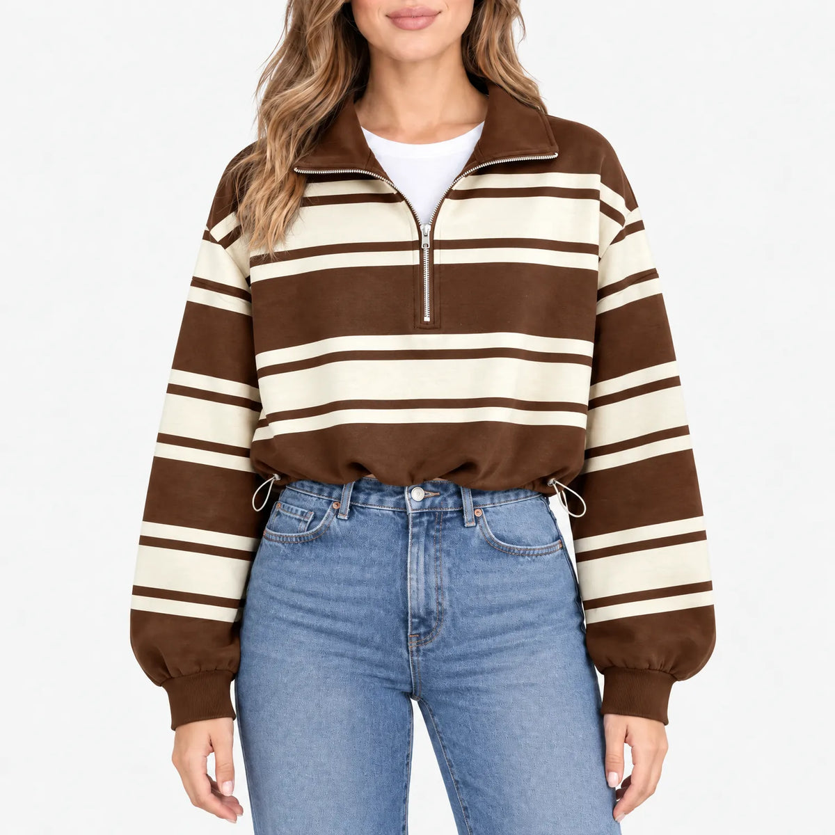 Aelith - Oversized Half Zip Sweatshirt