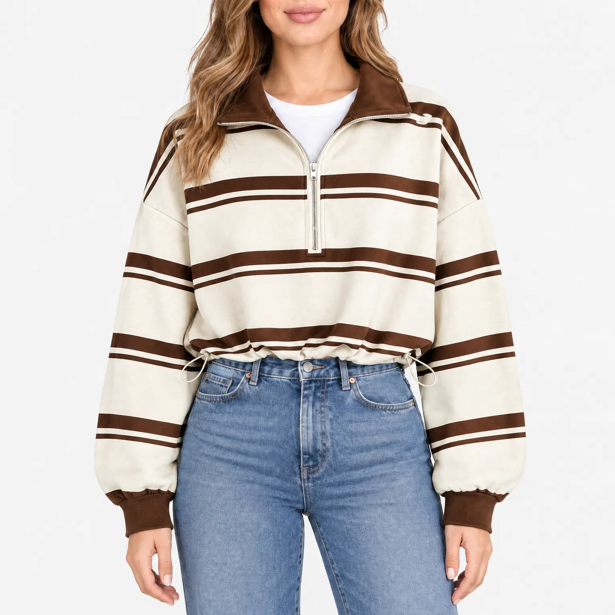 Aelith - Oversized Half Zip Sweatshirt