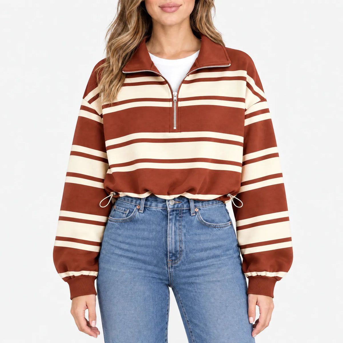 Aelith - Oversized Half Zip Sweatshirt