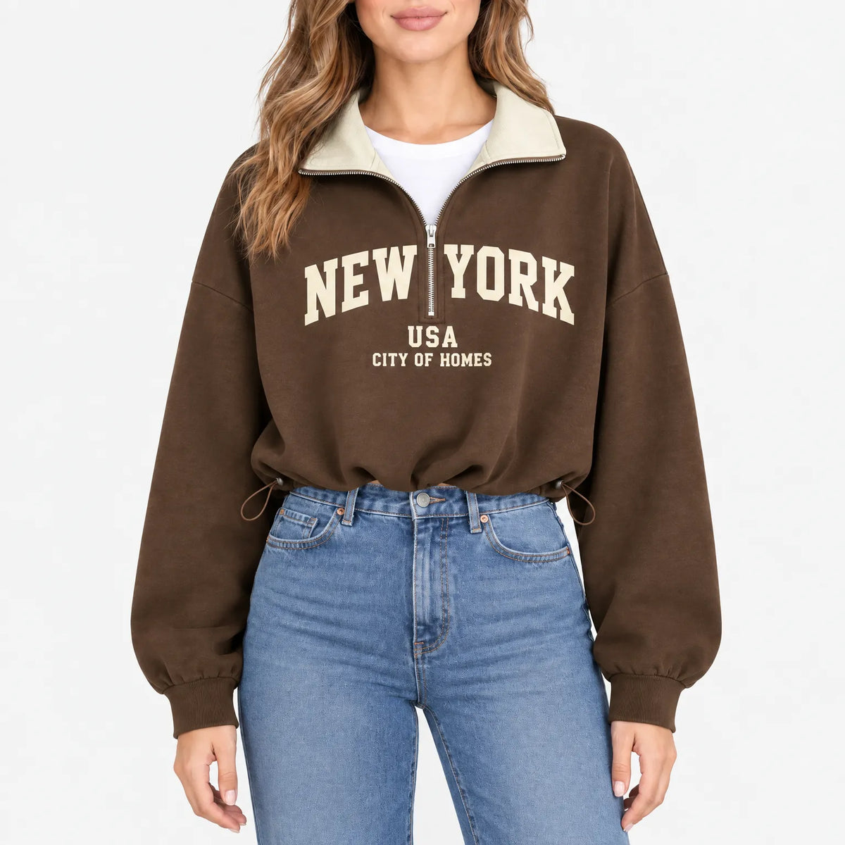 Aelith - Oversized Half Zip Sweatshirt
