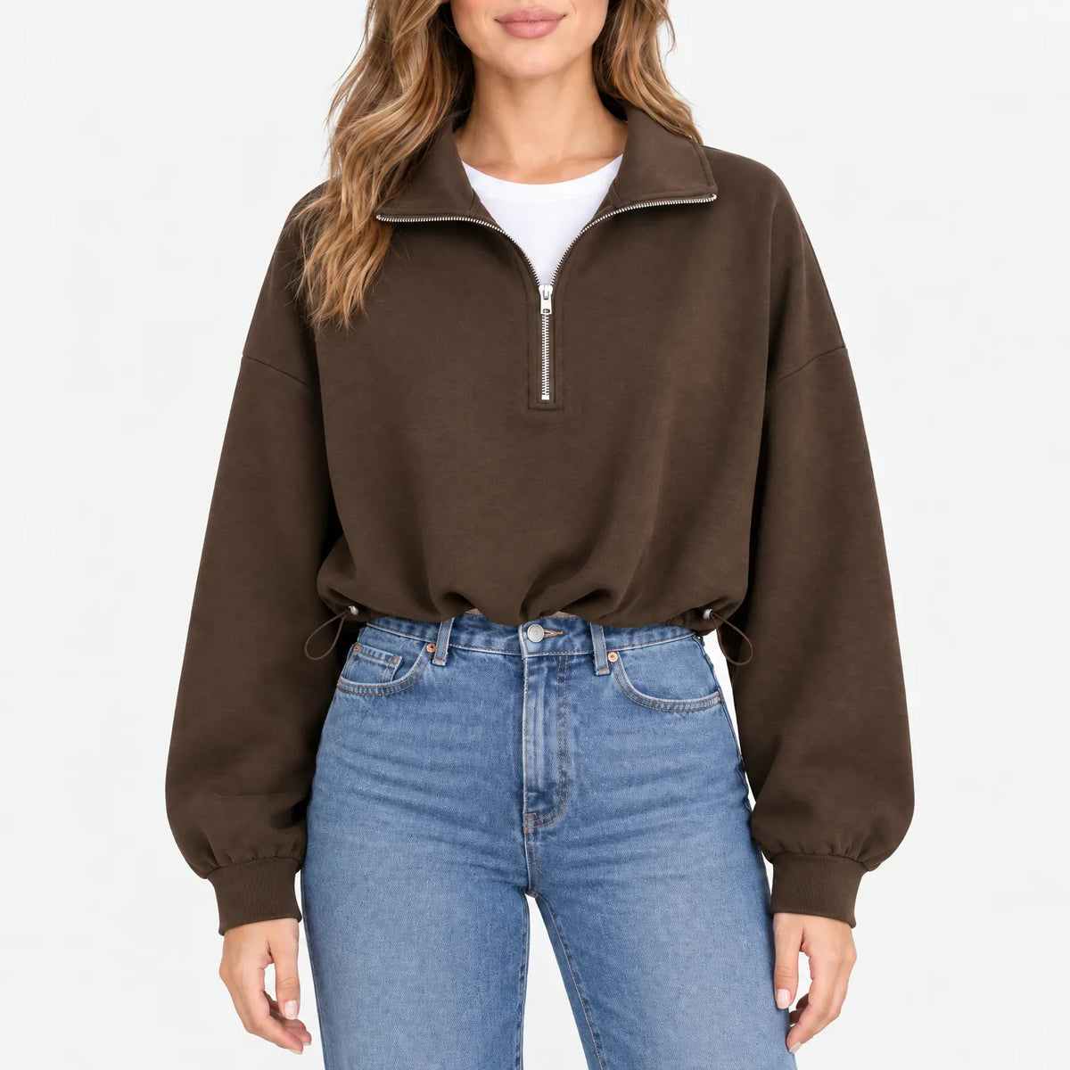Aelith - Oversized Half Zip Sweatshirt