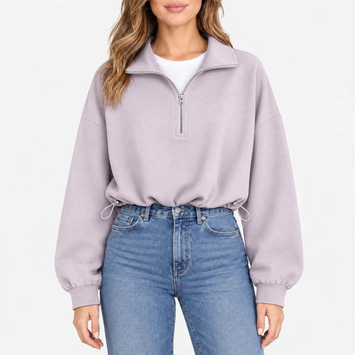 Aelith - Oversized Half Zip Sweatshirt