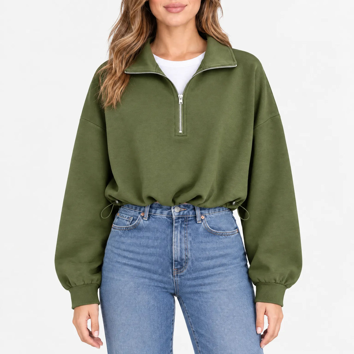 Aelith - Oversized Half Zip Sweatshirt