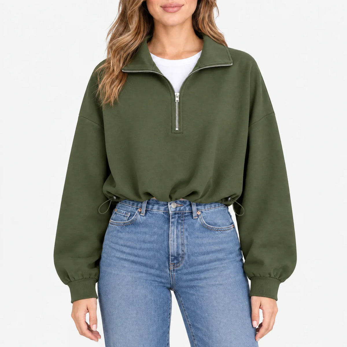 Aelith - Oversized Half Zip Sweatshirt