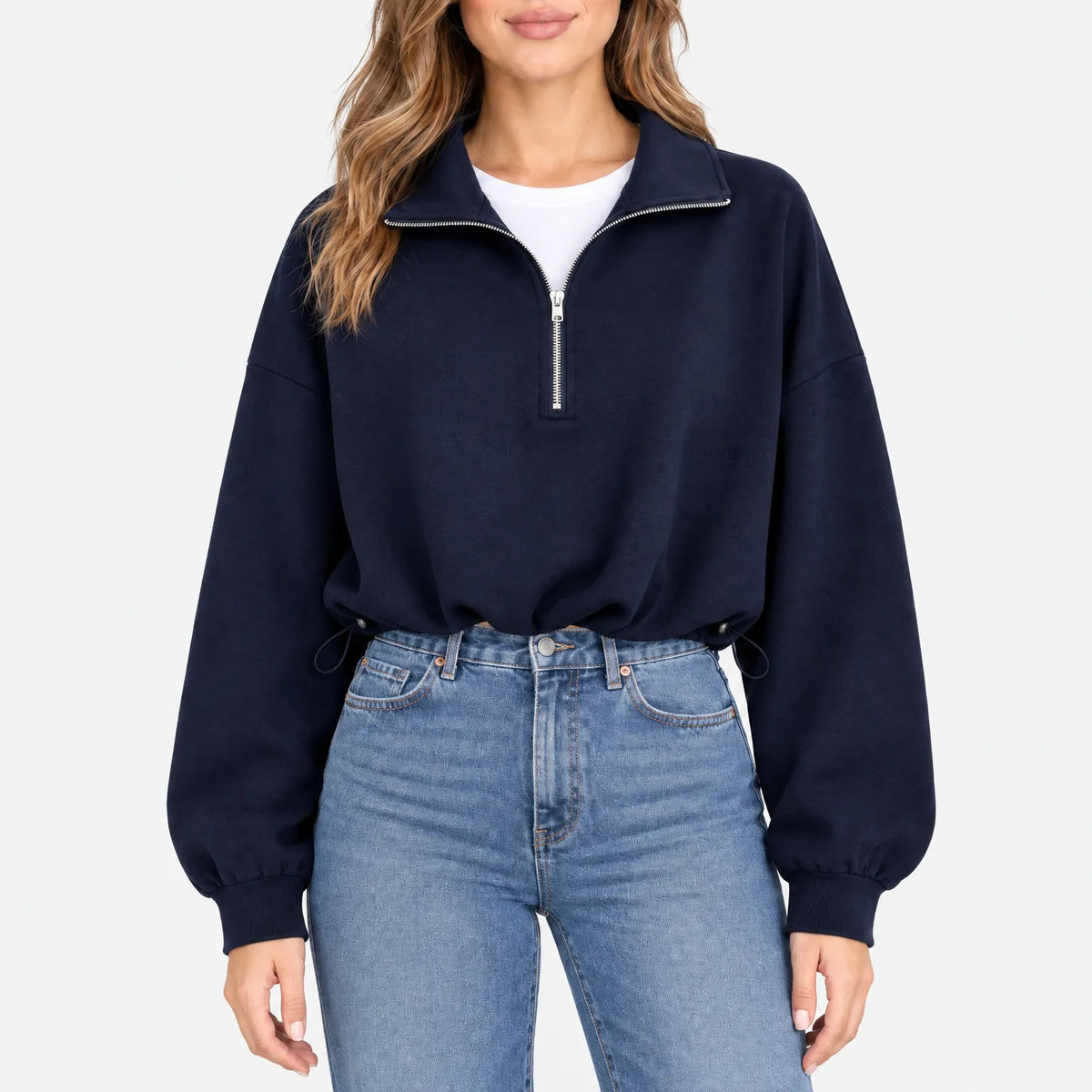Aelith - Oversized Half Zip Sweatshirt