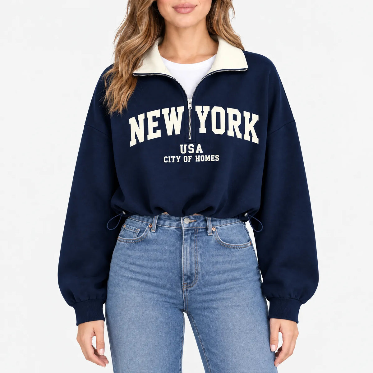 Aelith - Oversized Half Zip Sweatshirt