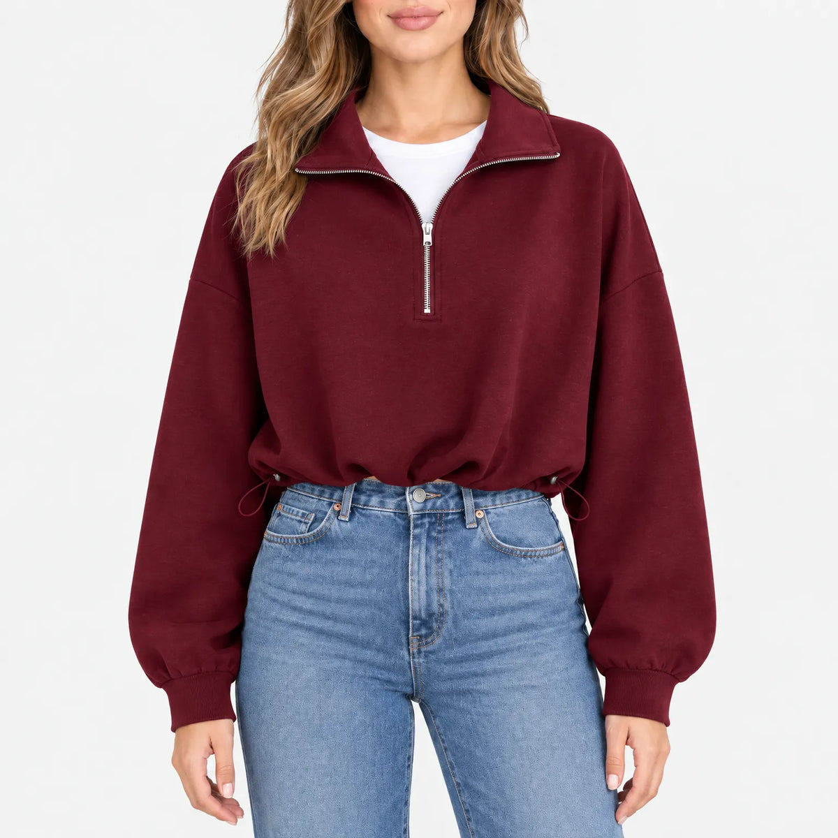 Aelith - Oversized Half Zip Sweatshirt
