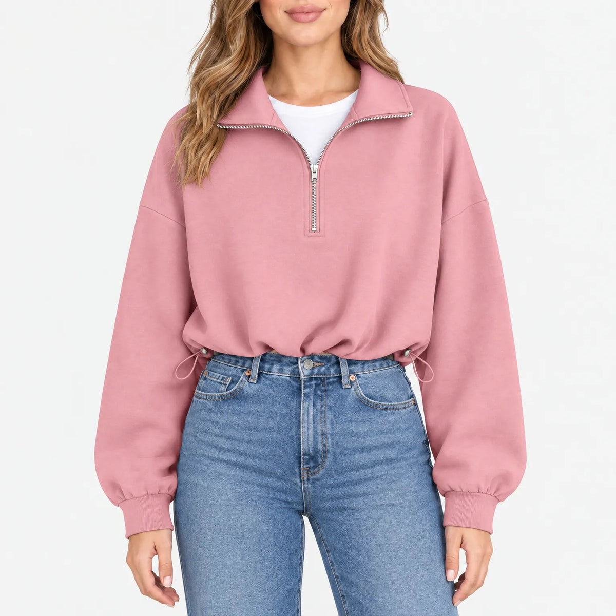 Aelith - Oversized Half Zip Sweatshirt