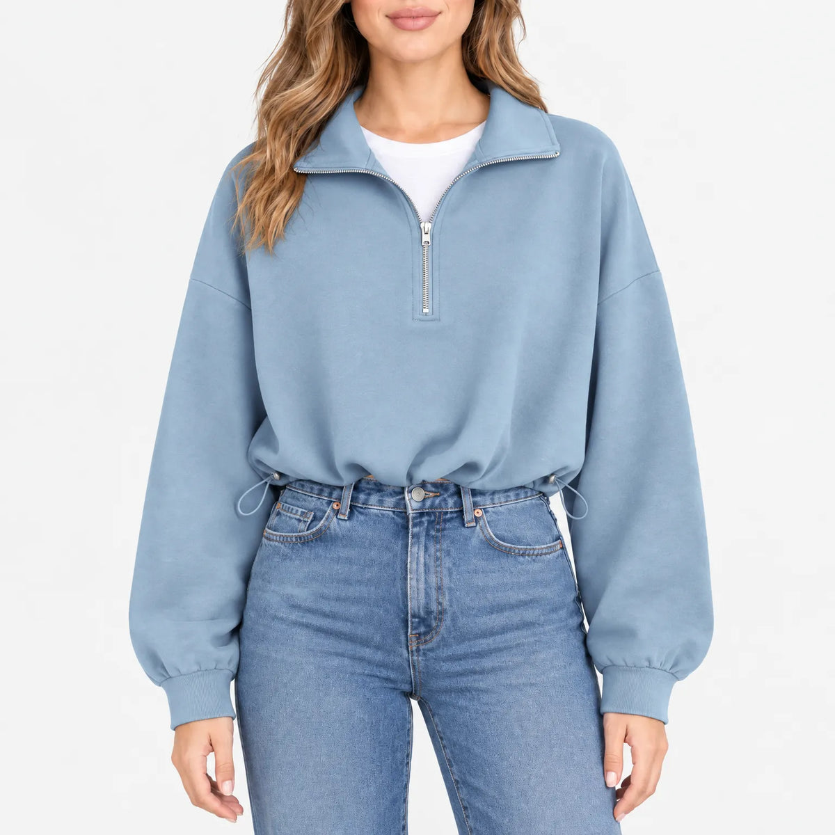 Aelith - Oversized Half Zip Sweatshirt
