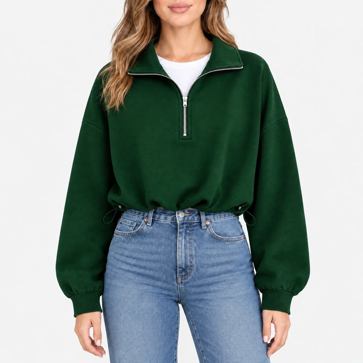 Aelith - Oversized Half Zip Sweatshirt