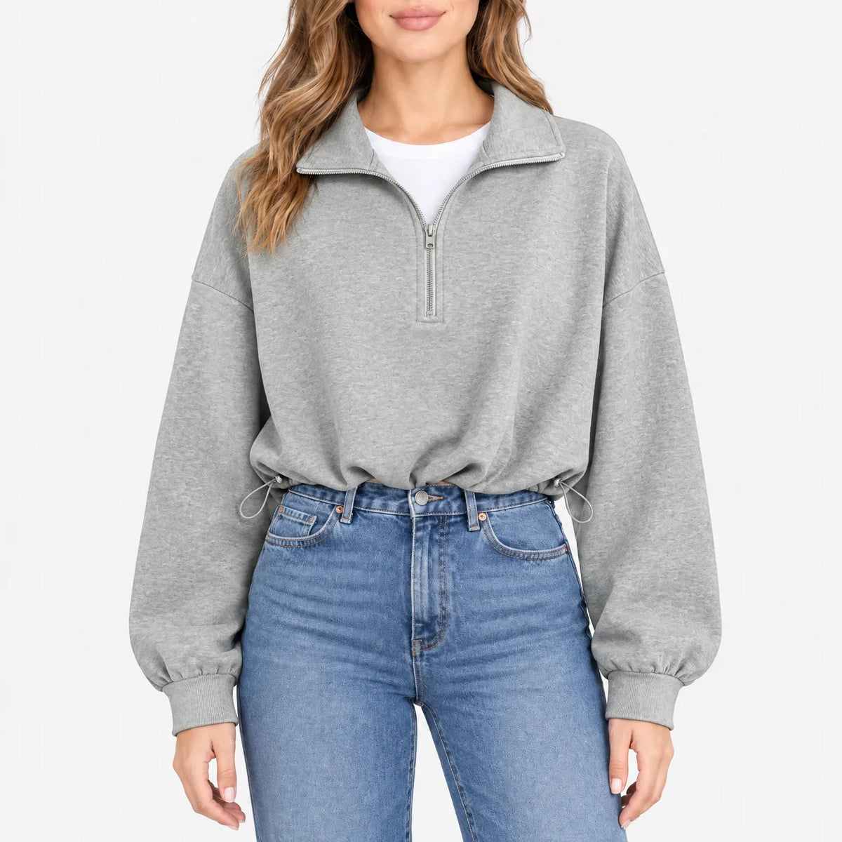 Aelith - Oversized Half Zip Sweatshirt