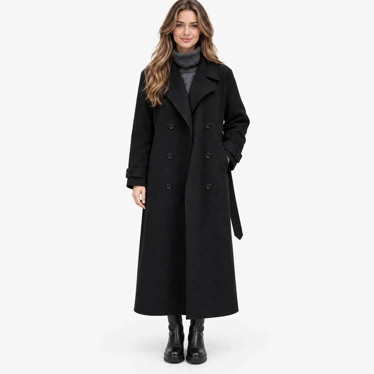 Althara - Women's Long Double Breasted Coat