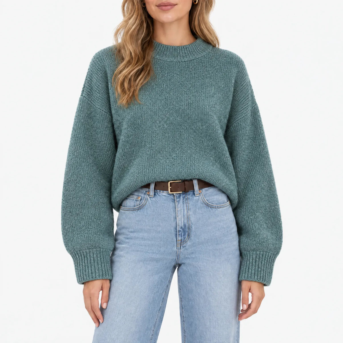 Amaris - Casual Ribbed Stand Collar Jumper