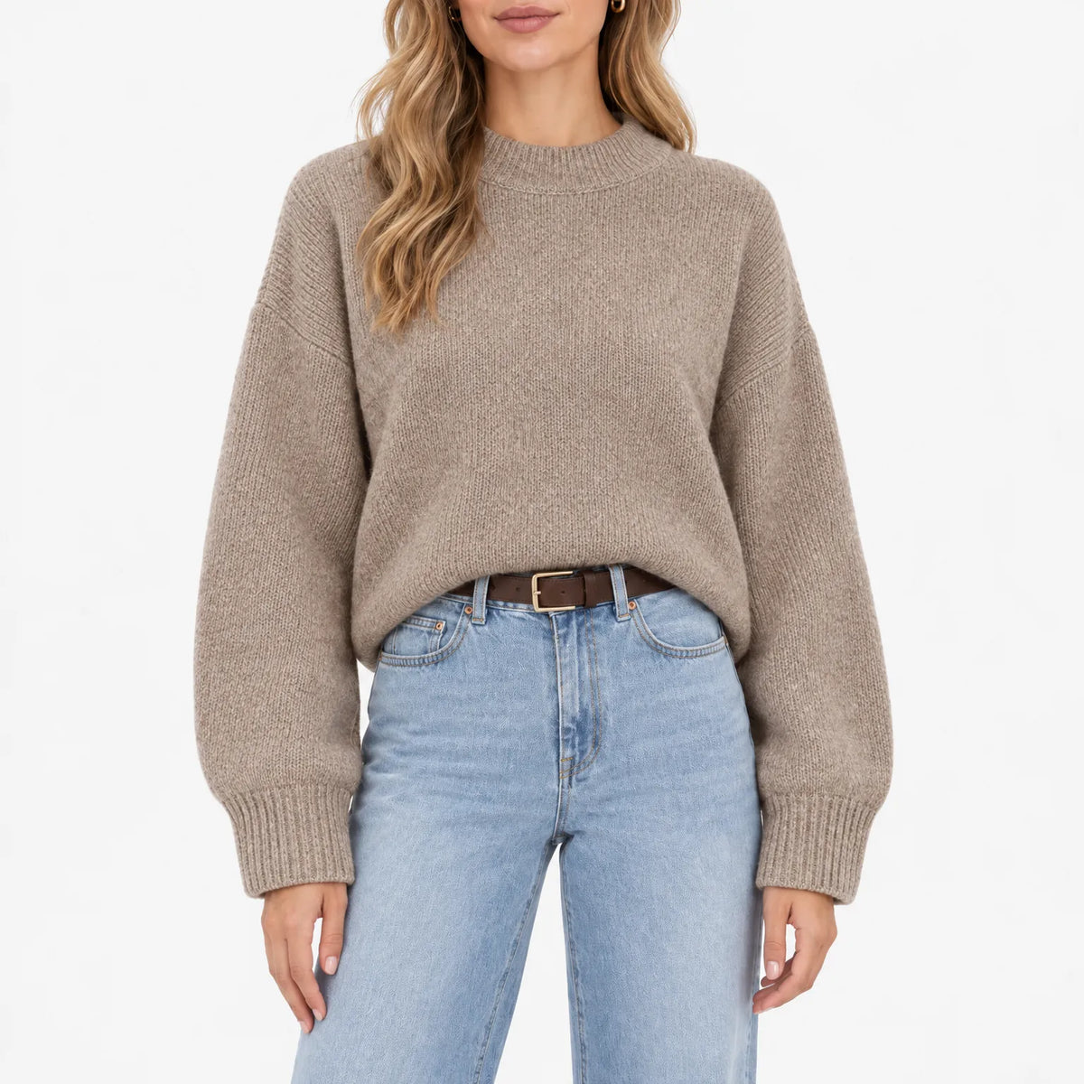 Amaris - Casual Ribbed Stand Collar Jumper