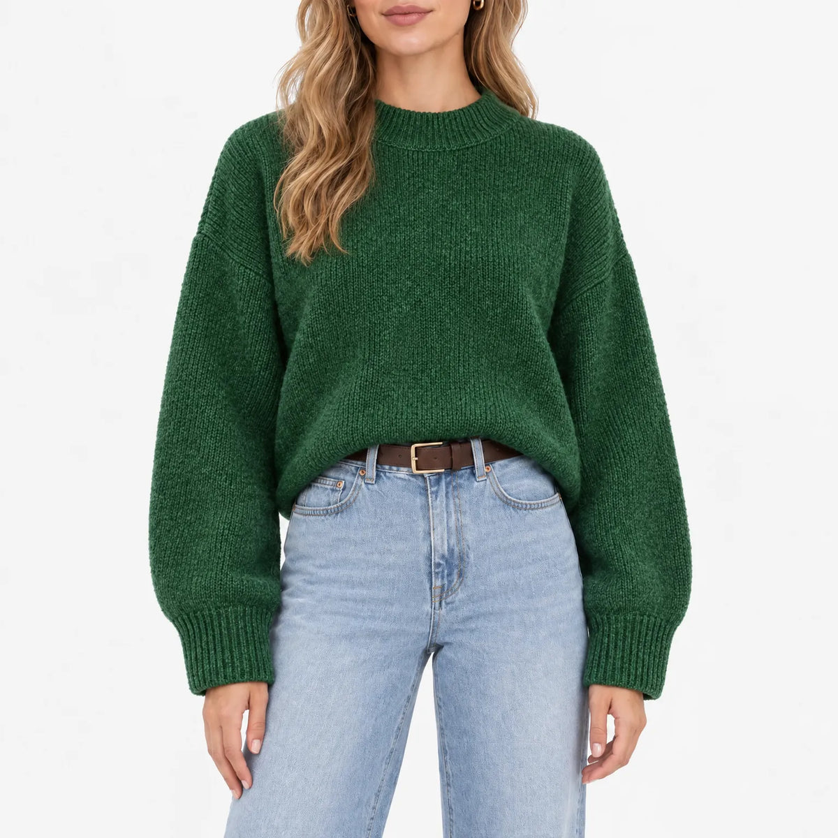 Amaris - Casual Ribbed Stand Collar Jumper