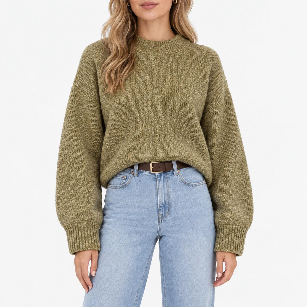 Amaris - Casual Ribbed Stand Collar Jumper