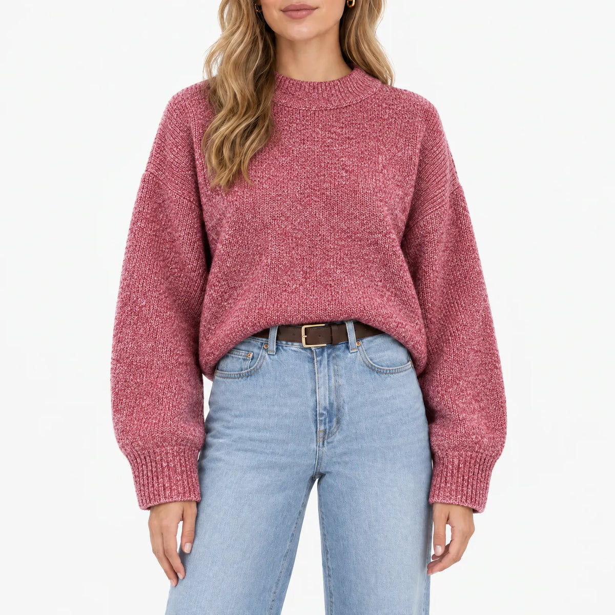 Amaris - Casual Ribbed Stand Collar Jumper