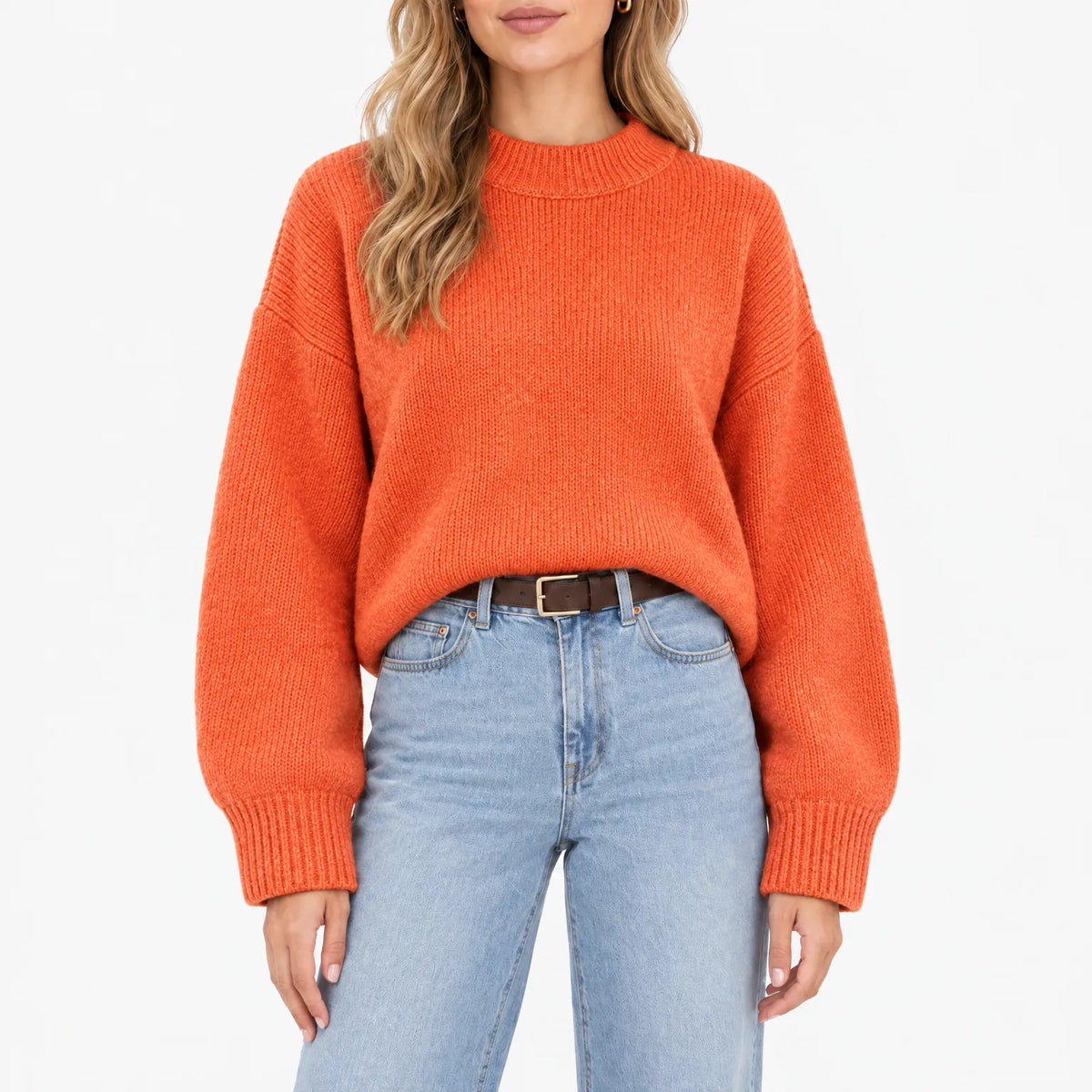 Amaris - Casual Ribbed Stand Collar Jumper