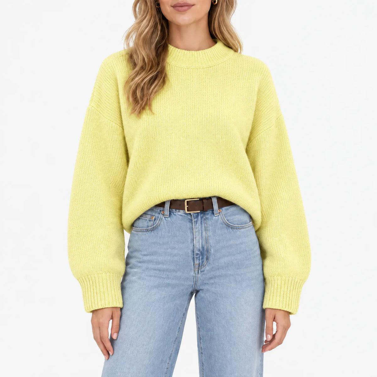 Amaris - Casual Ribbed Stand Collar Jumper