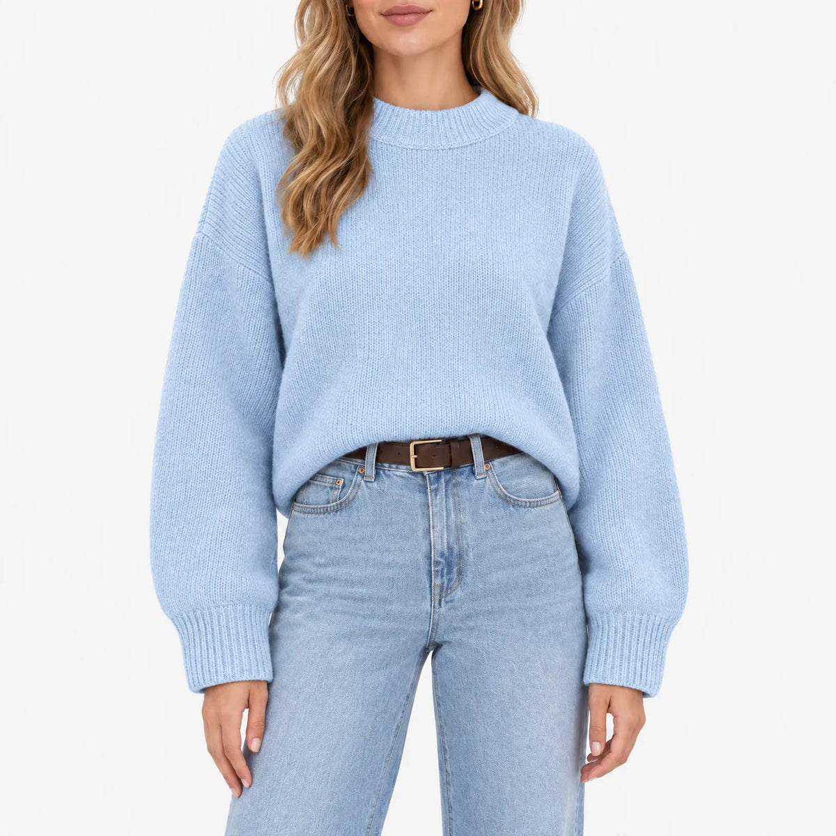 Amaris - Casual Ribbed Stand Collar Jumper