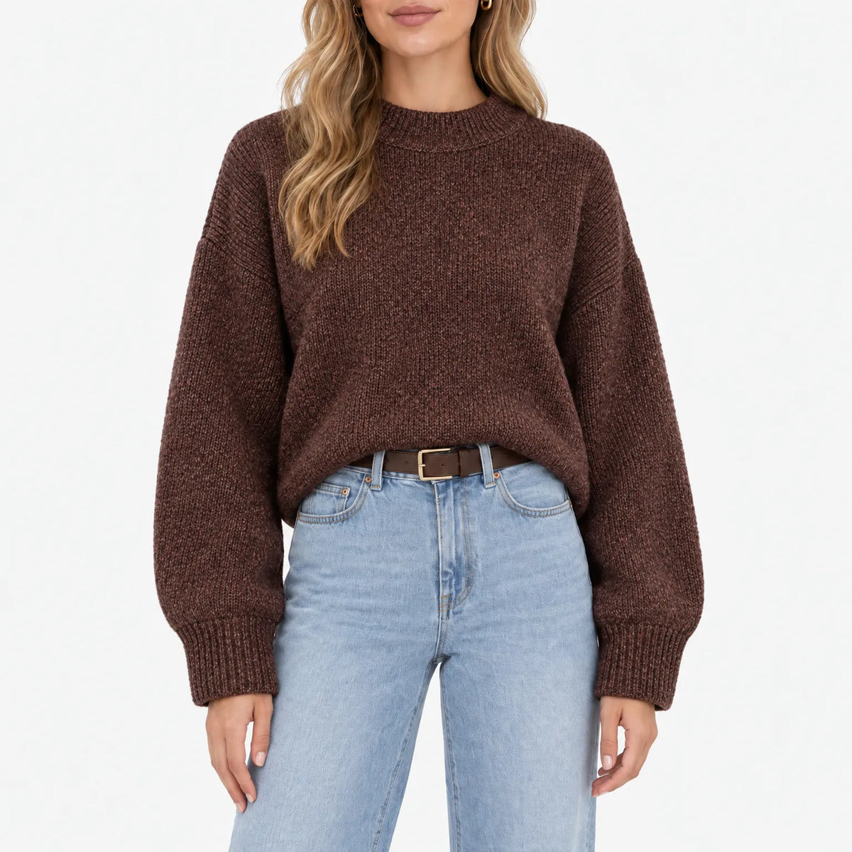 Amaris - Casual Ribbed Stand Collar Jumper