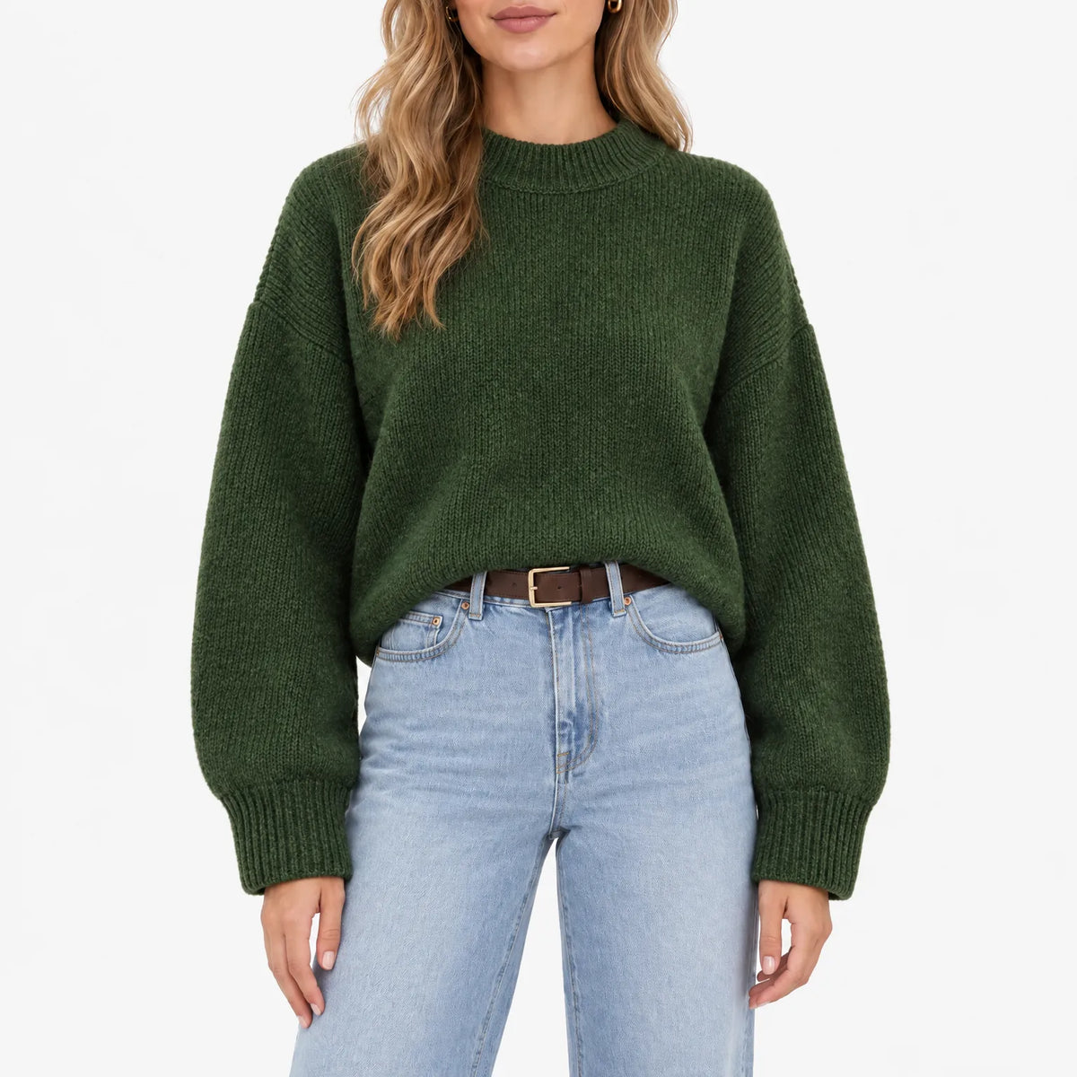 Amaris - Casual Ribbed Stand Collar Jumper