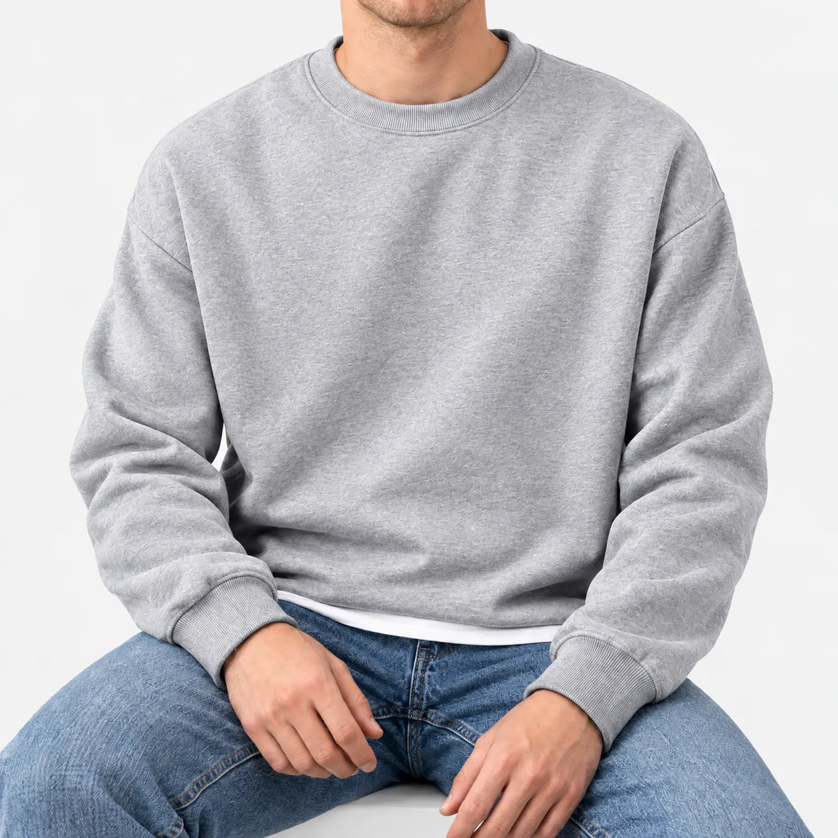 Amslow - Loose-Fitting Drop Shoulder Sweatshirt