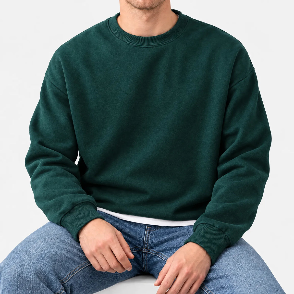 Amslow - Loose-Fitting Drop Shoulder Sweatshirt