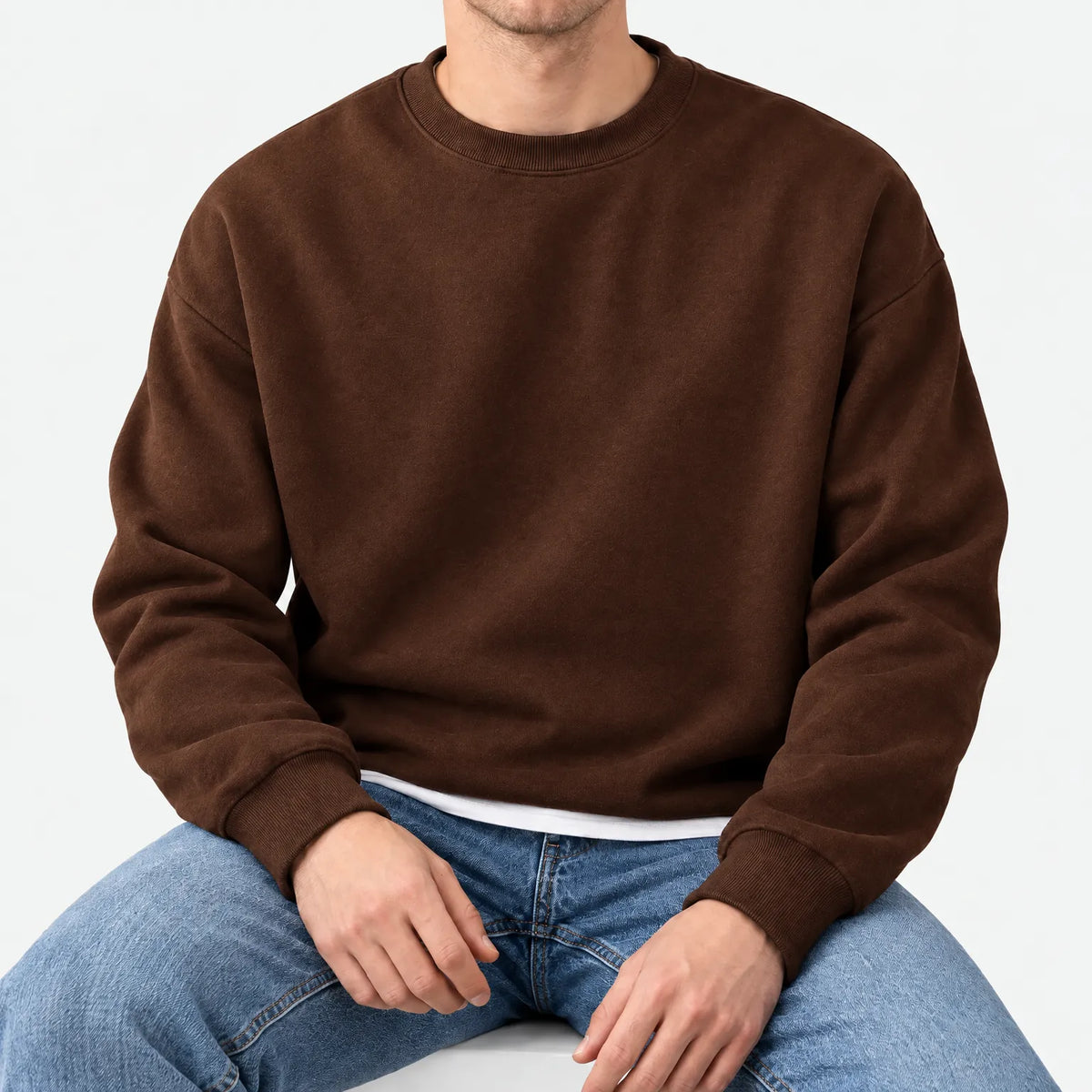 Amslow - Loose-Fitting Drop Shoulder Sweatshirt