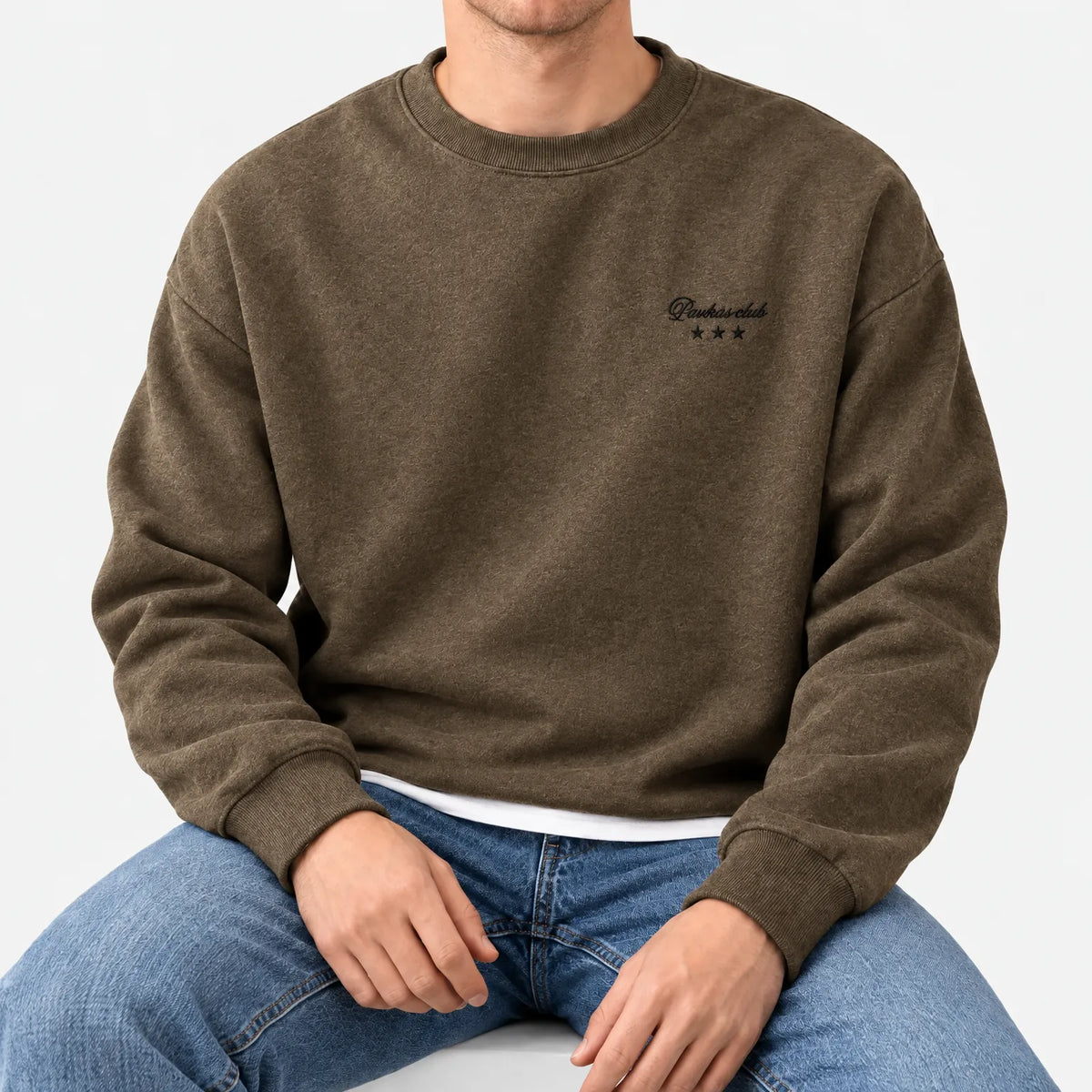 Amslow - Loose-Fitting Drop Shoulder Sweatshirt