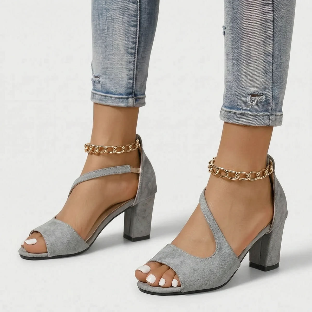 AureliaWalk - Elegant Block Heel Sandals