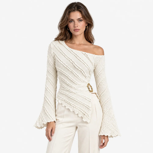 Aveloria - Asymmetrical Flared Sleeve Top