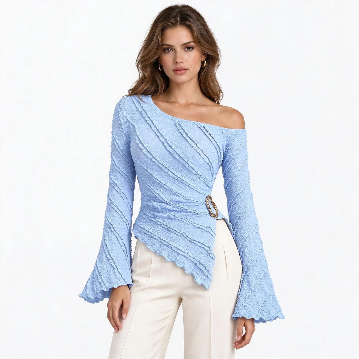 Aveloria - Asymmetrical Flared Sleeve Top
