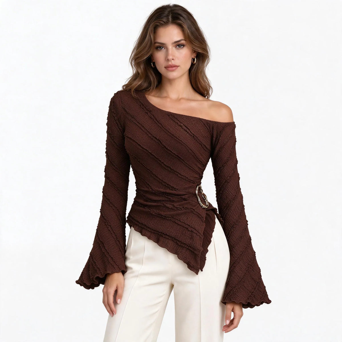 Aveloria - Asymmetrical Flared Sleeve Top