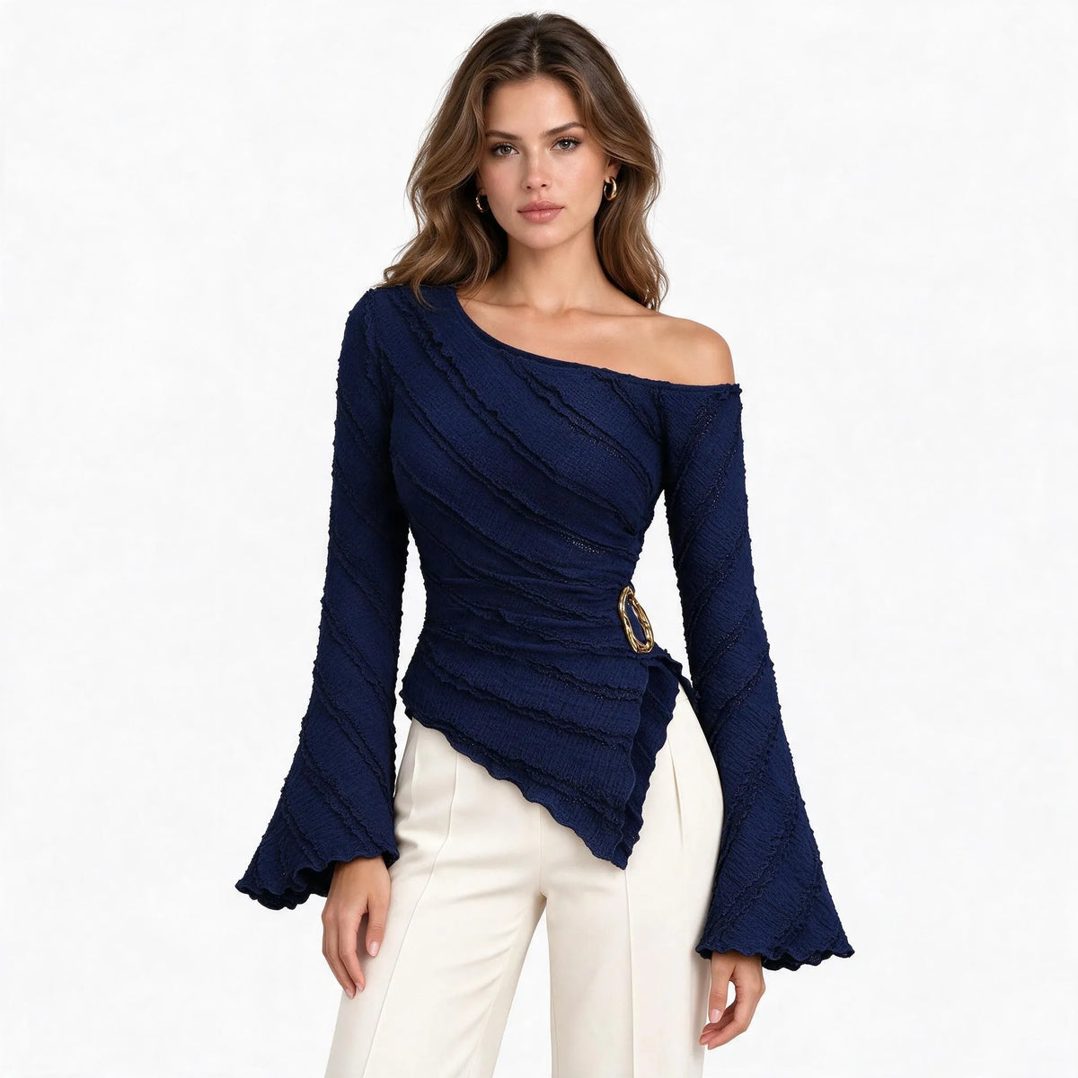 Aveloria - Asymmetrical Flared Sleeve Top