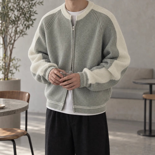 Bramvick - Men Zip Up Knit Cardigan