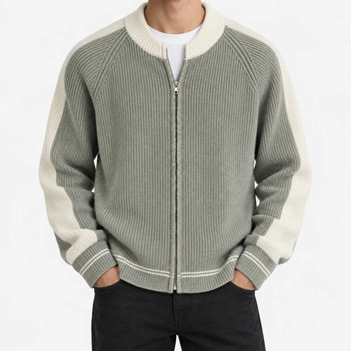 Bramvick - Men Zip Up Knit Cardigan