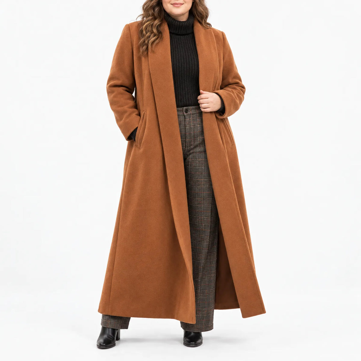 Bremley - Long Open Front Tailored Duster Coat