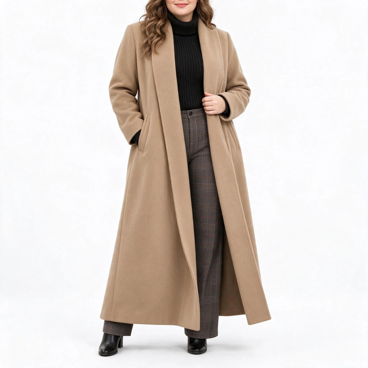 Bremley - Long Open Front Tailored Duster Coat