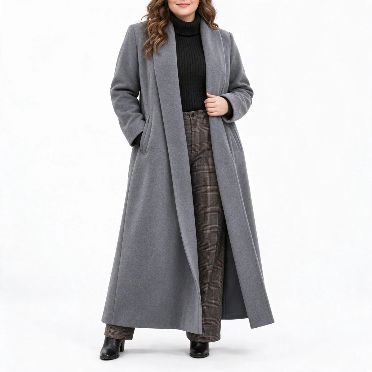 Bremley - Long Open Front Tailored Duster Coat