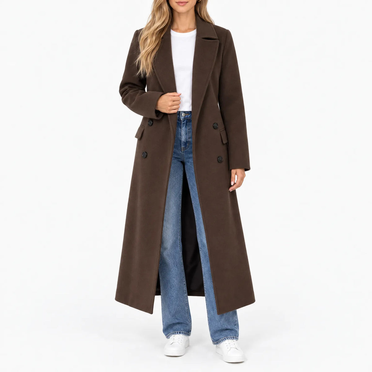 Brexlo - Double Breasted Long Tailored Coat