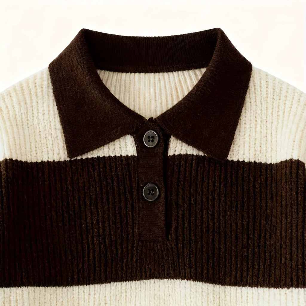 Brexon - Men's Striped Polo Neck Jumper