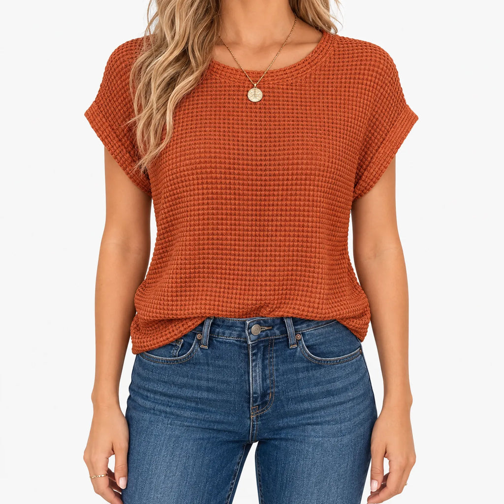 Brexten - Short Sleeve Twist Hem Top