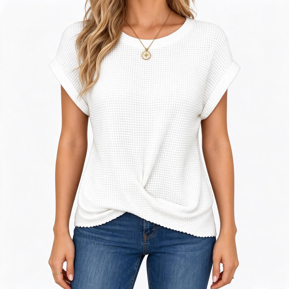 Brexten - Short Sleeve Twist Hem Top