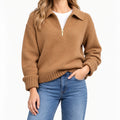 Bryndis - Relaxed Collared Zip Neck Jumper